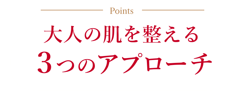 大人の肌を整える３つのアプローチ